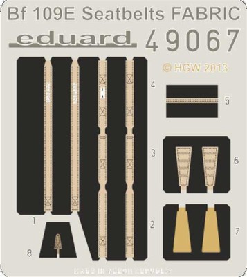 Eduard 49067 Bf 109E seatbelts FABRIC