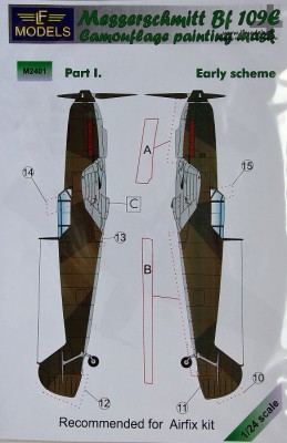 LF Model M2401 Mask Messerschmitt Bf109E Early (AIRF) Pt I. 1/24