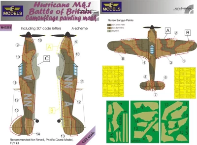 Lf Model M3283 Mask Hurricane Mk.I Battle of Britain Camo A 1/32