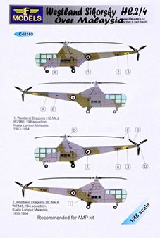 Lf Model C48169 Decals W.Sikorsky HC.Mk.2/4 over Malaysia 1/48