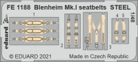Eduard FE1188 Blenheim Mk.I seatbelts STEEL (AIRF) 1/48