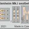 Eduard FE1188 Blenheim Mk.I seatbelts STEEL (AIRF) 1/48