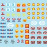 Star Decals 35-C1217 Oil Drum markings Commercial 55 gallon / 200 litres oil drums. WW2 and Cold War era. Logotypes and small stencils 1/35