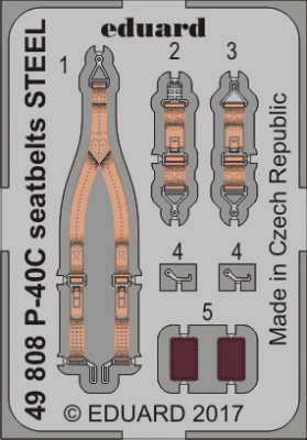 Eduard 49808 P-40C seatbelts STEEL 1/48 BRONCO