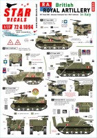 Star Decals 72-A1094 British Royal Artillery in Italy.M7 Priest HMC, Sherman Command Tank, M3A1 Halftrack 1/72