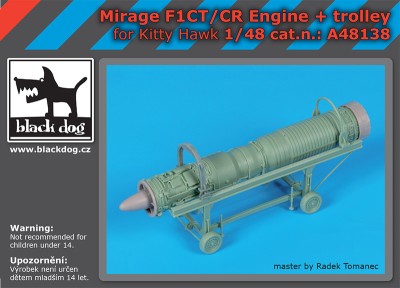 Blackdog A48138 Mirage F1CT/CR engine+trolley (KITTYH) 1/48