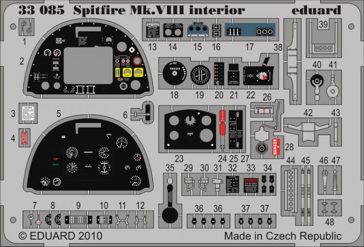 Eduard 33085 Spitfire Mk.VIII interior S.A. 1/32
