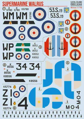 Print Scale C72484 Supermarine Walrus (wet decal) 1/72