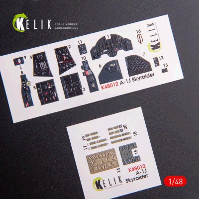 Reskit K48012 A-1J Skyraider interior 3D decals (TAM) 1/48