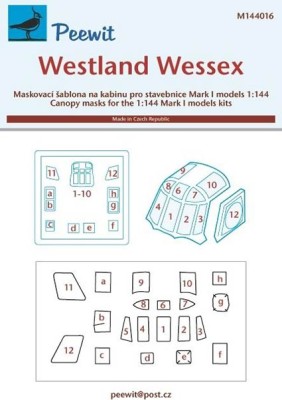 Peewit PW-M144016 1/144 Canopy mask Westland Wessex (MARK 1)