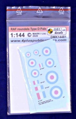 4+ Publications DMK-14481 1/144 Decals RAF roundels Type D Pale (2 sets)