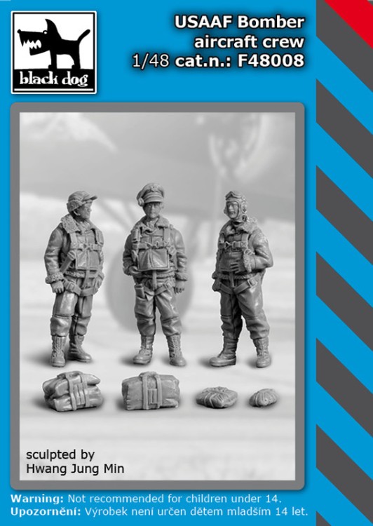 Black Dog F48008 USAAF Bomber aircraft crew (3 figures) 1/48