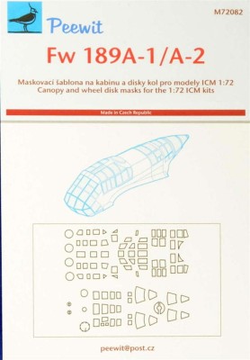 Peewit PW-M72082 1/72 Canopy mask FW 189A-1/A-2 (ICM)