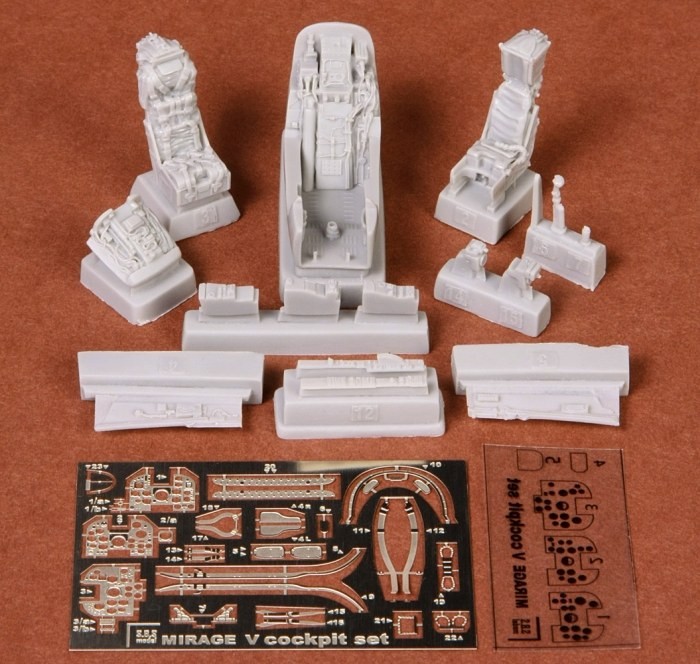SBS model 48051 Mirage V - cockpit set (KIN) 1/48