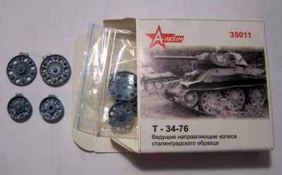 A-resin 35011 Ведущие и направл. катки Т-34-76 (Сталинград) 1/35