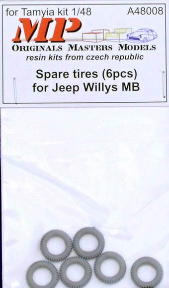 Mp Originals Masters Models MP-A48008 1/48 Spare tires for Jeep Willys MB (6 pcs.)