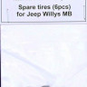 Mp Originals Masters Models MP-A48008 1/48 Spare tires for Jeep Willys MB (6 pcs.)