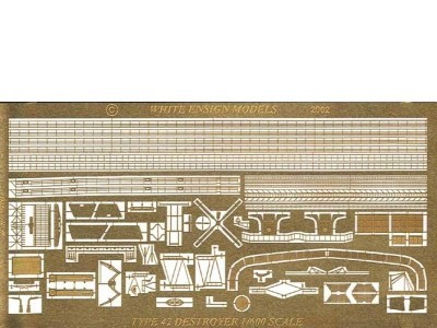 White Ensign Models PE 634 TYPE 42 DESTROYER from WEM kit..Parts list included, but no instructions! 1/600