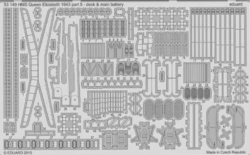 Eduard 53149 HMS Queen Elizabeth 1943 pt 5 - deck & main batteries 1/350