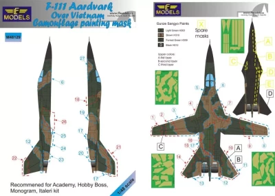 Lf Model M48129 Mask F-111 Aardvark o.Vietnam Camo Painting 1/48