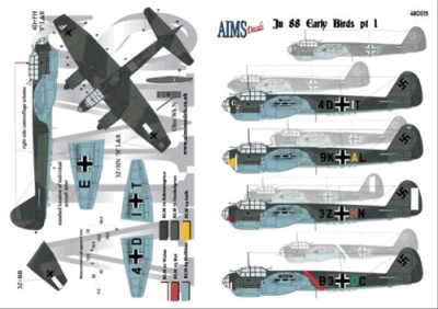 Aims AIMS48D015 Junkers Ju-88 early versions 9K+AL 1/48