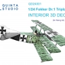Quinta studio QD24001 Fokker Dr.1 (Meng) 3D Декаль интерьера кабины 1/24