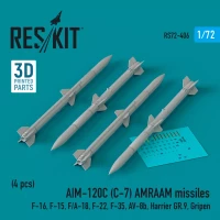 Reskit 72406 AIM-120C (C-7) AMRAAM missiles (4 pcs.) 1/72