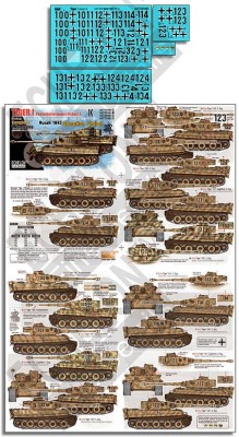 Echelon FD AXT351063 SchPzAbt 503 Tiger Is Kursk 1943 Operation Citadel 1.K A large and comprehensive 1. Kompanie 1/35