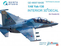 Quinta studio QD48007 Як-130 (для модели Звезда) (перевыпуск QD48007-Pro) 3D декаль интерьера кабины 1/48