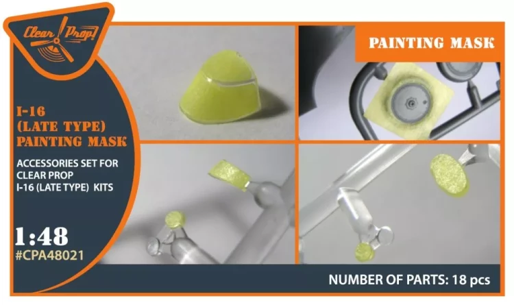 Clear Prop A48021 I-16 late version Painting mask (CL.PROP) 1/48