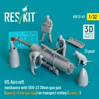 Reskit F32049 US Aircraft mechanics w/ SUU-23 20mm (3 fig.) 1/32
