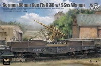 Border Model BT-044 Немецкая 88-мм пушка Flak 36 на железнодорожной платформе 1/35