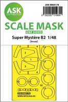 Art Scale 200-M48178 Dassault Super Mystere B2 wheels and canopy frame paint mask (outside only) 1/48