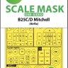 Art Scale 200-M72021 North-American B-25C/D Mitchell Kabuki wheels and canopy frame paint masks (outside only) 1/72