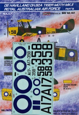 Kora Model DEC48132 DH.82A Tiger Moth Mk.II (RAAF) Pt.III декали 1/48