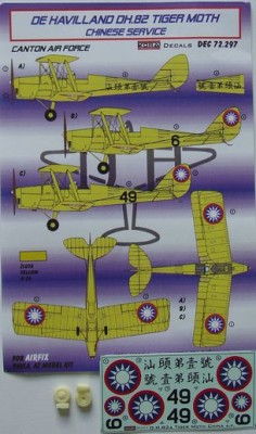 Kora Model DEC72297 DH.82 Tiger Moth Chinese Service декали декали 1/72