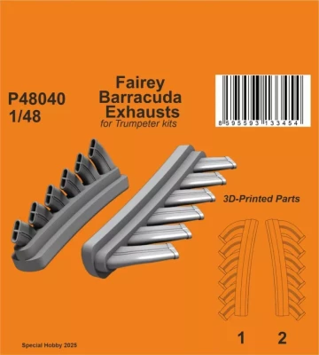 CMK P48040 Fairey Barracuda Exhausts (TRUMP) 1/48