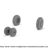 Armory ARAW72413 Fairey Gannet late type wheels with weighted tires of checkerboard Tyre/Tire pattern 1/72