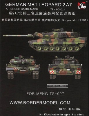 Border Model BD0020 Маска для окраски модели LEOPARD 2 A7 Meng 1/35