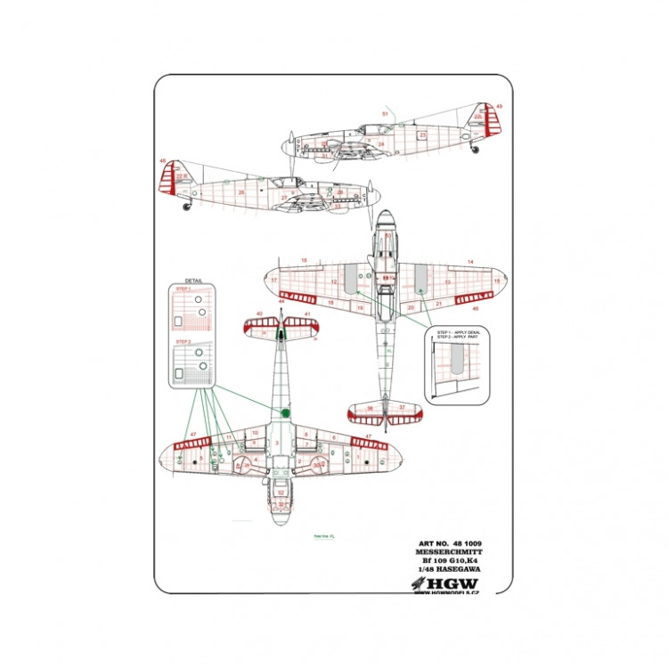 HGW 481009 Bf 109K-4 (HAS) - RIVETING SET 1/48