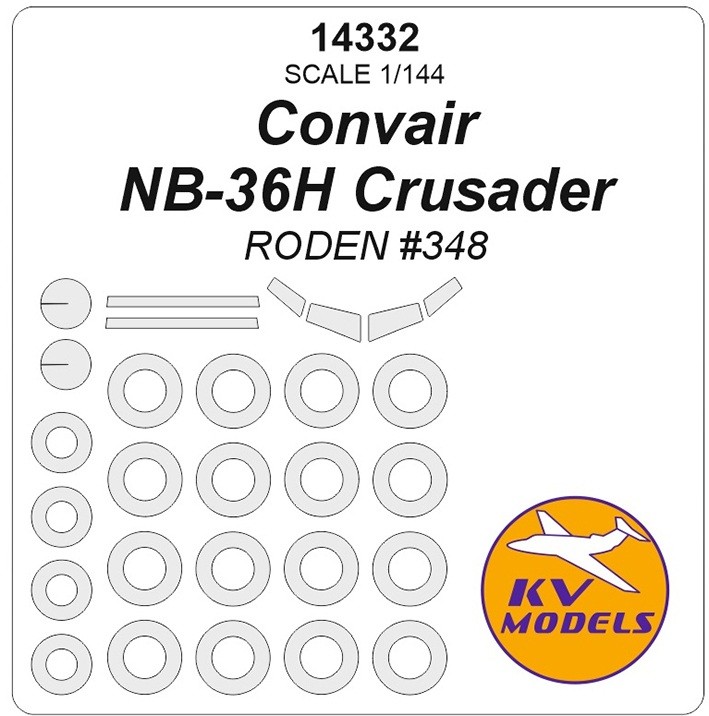 KV Models 14332 Convair NB-36H Crusader (RODEN #348) + маски на диски и колеса US 1/144