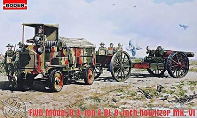 Roden 72713 Бронеавтомобиль FWD Model B 3 ton &amp; BL 8-inch howitzer Mk.VI 1/72