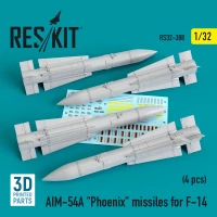 Reskit RS32-388 AIM-54A 'Phoenix' missiles for F-14 (4pcs.) 1/32