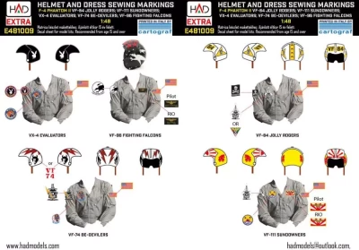 HAD 481009 F-4 Phantom II Helmet &amp; dress sewing markings 1/48