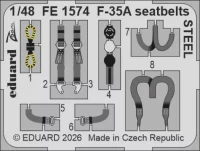 Eduard FE1574 F-35A seatbelts STEEL (ITAL) 1/48