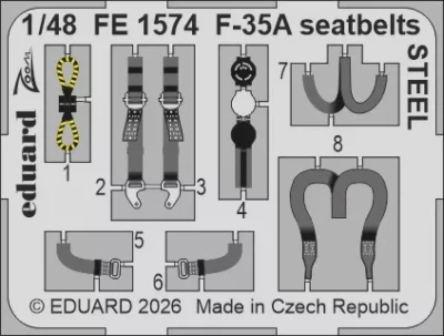 Eduard FE1574 F-35A seatbelts STEEL (ITAL) 1/48