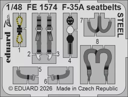 Eduard FE1574 F-35A seatbelts STEEL (ITAL) 1/48