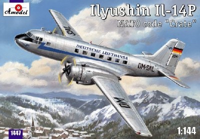 Amodel 1447 ИЛ-14Р NATO code &quot;Crate&quot; Deutsche Lufthansa 1/144 