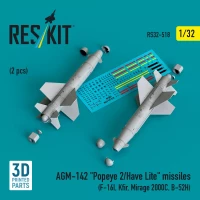Reskit 32518 AGM-142 'Popeye 2/Have Lite' missiles (2 pcs) 1/32