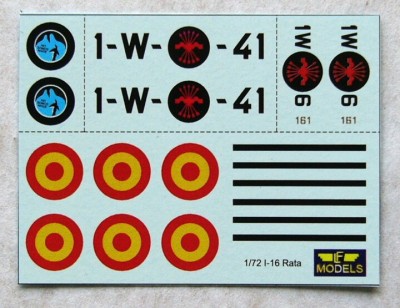 LF Model C7205 Decals for I-16 Rata over Spain 1/72